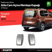 Peugeot Rifter Krom için Arka Cam Açma Menteşe Kapağı 2 Parça 2019 Üzeri thumbnail 1