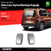 Opel Combo Krom için Arka Cam Açma Menteşe Kapağı 2 Parça 2019 Üzeri thumbnail 1