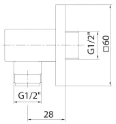 ECA Ankastre Duş Çıkış Dirseği Mat Siyah Renkli 102126388C1 thumbnail 2