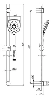 ECA İcon Banyo Hareketli Sürgülü Duş Seti Üst Takımı 102146080 - 2