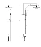 ECA Tiera Banyo Tepe Duş Seti Kare Duş Takım Mat Siyah Renkli  Kolonlu Sistem 102158012C1 - 2