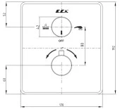 ECA Termostatik Ankastre Banyo Bataryası Sıva Üstü 2 Yollu 102167215-KDE - 2