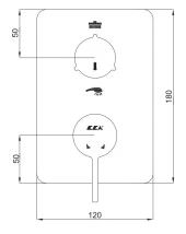 ECA Purity Ankastre Banyo Bataryası Sıva Üstü 2 Yollu 102167202H-KDE thumbnail 2
