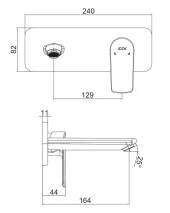 ECA Lia Ankastre Lavabo Bataryası Sıva Üstü Tek Rozet 102167620-K thumbnail 2