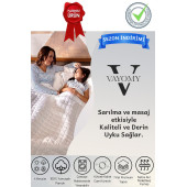 Vayomy Ağırlıklı Battaniye Tek Kişilik Yorgan 4 Kg Beyaz 155x215 %100 Pamuk 4 Mevsim Kullanılabilir - 1