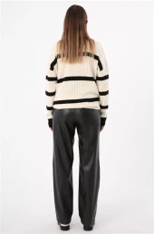 Dikiş Detaylı Deri Pantolon 77066Siyah thumbnail 4