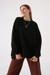 Kontrast Dikiş Detaylı Sweatshirt - 2