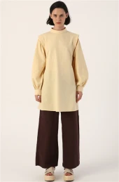 Omuz Pile Detaylı Balon Kol Tunik 50027Sarı thumbnail 2