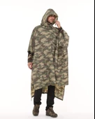 Single Sword Çantalı Su Geçirmez Askeri Kadın&Erkek Panço Yağmurluk, Kamuflaj - 5