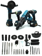 Germany Style GRM99890VFX 4'lü Set 2-26 Şarjlı Kırıcı -Şarjlı Taşlama-13mm Şarjlı Darbeli Matkap-Şa - 7