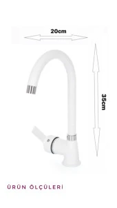 Beyaz Delta  3Lü Set  1 Adet Delta Mutfak Bataryası 1 Adet Lavabo Bataryası 1 Adet Delta batarya thumbnail 4