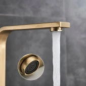 Riko Kare Mutfak Eviye Musluğu 7 Yıl Garantili Çift Su Girişli Gold Kaplama - 4