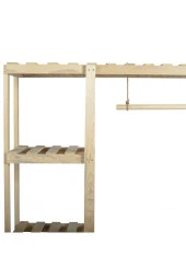 Pinoxi Ahşap Açık Dolap Gardırop Elbise Dolabı Büyük Boy - 4