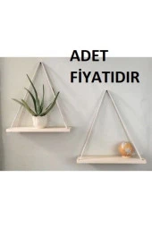Ahşap Halatlı Raf Kitaplık - 2
