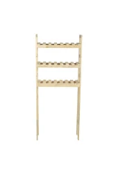 Çamaşır Makinesi Üstü Ahşap Düzenleyici Raf Banyo Rafı Makina Üstü Çok Amaçlı Dolap 3 Katlı - 3