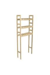 Çamaşır Makinesi Üstü Ahşap Düzenleyici Raf Banyo Rafı Makina Üstü Çok Amaçlı Dolap 3 Katlı - 4