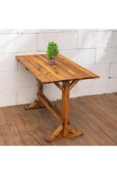 Ahşap Bahçe Masası Yemek Masası 110x63 Cm - 2