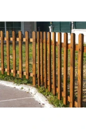 Pinoxi Ahşap Büyük Boy Kazıklı Bahçe Çiti - 4