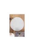 Yuvarlak Comfort Overloklu Beyaz Peluş Halı - 4