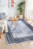 Bianca Eco Dijital Baskı Makinada Yıkanabilir Kaymaz Taban Dekoratif Halı Lacivert 36780 - 1