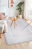 Bianca Eco Dijital Baskı Makinada Yıkanabilir Kaymaz Taban Dekoratif Halı Bej 42710 - 1