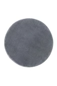 Yuvarlak Comfort Overloklu Antrasit Peluş Halı - 3