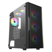 ColdPower F-Air Tamperli Cam Mesh Ön Panel 6 x Rainbow Fan 750 Watt 80+ Bronze Atx Bilgisayar Kasası - 1