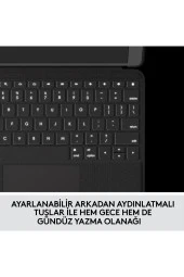 Logitech Folio Touch iPad Air 4. ve 5. Nesil ile Uyumlu Aydınlatmalı Klavyeli Kılıf - İngilizce - 6