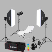 Godox E250 3'lü Paraflaş Set + Çekim Masası 1x2 Metre - 1