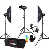 Godox E250 3'lü Paraflaş Set + Çekim Masası 60x130 cm - 3