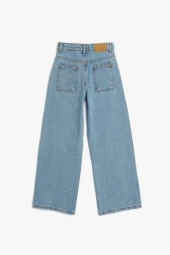 Koton Kız Çocuk İspanyol Paça Kot Pantolon Cep Detaylı Normal Bel - Flare Jean - 2