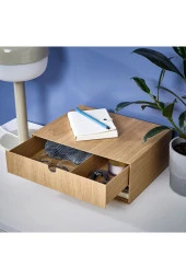 HASTVISKARE Meşe Görünümlü 32x24 cm Çekmeceli Kutu Masa Organizatörü thumbnail 3