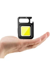 Led Anahtarlıklı Metal Kasa El Feneri Şişe Açacağı Usb’li Şarj Edilebilir Cep Boy Cob Led 800mah - 1