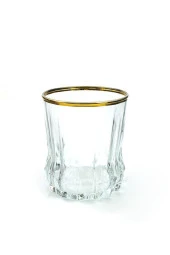 6lı Gaia 420164 Cam Altın Yaldızlı 270cc Viski Su Meşrubat Bardağı Takımı thumbnail 2