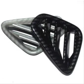 Hyundai Kona Uyumlu Ön Menfez Kaplama 2 Parça - Karbon thumbnail 2