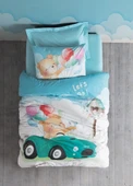 Cotton box Junıor Ranforce Tek Kişilik Nevresim Takımı lastikli çarşaflı  Buddy Mavi - 1
