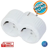 Golyat Topraklı Çoklu Grup 2 Li Priz Çoğaltma İkili Fiş Piriz - 1