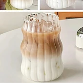 2li Sukabağı Şekli Latte Bardak Seti İskandinav Tarz Cam Bardak Kahve Kokteyl Sunum Bardağı 500ml thumbnail 3