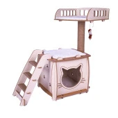 Patihomes Pro Kedi Tırmalama Oyun Evi XL Yataklı - Kedi Tırmalama Tahtası - 5