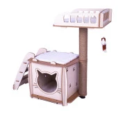 Patihomes Pro Kedi Tırmalama Oyun Evi XL Yataklı - Kedi Tırmalama Tahtası - 6