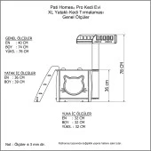 Patihomes Pro Kedi Tırmalama Oyun Evi XL Yataklı - Kedi Tırmalama Tahtası - 10