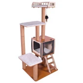 Patihomes XL Katlı Kedi Tırmalama ve Oyun Evi -Kedi Tırmalama Tahtası - 4