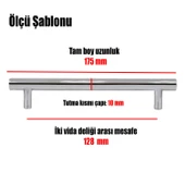 10 Adet Gül Boylu Mobilya Mutfak Dolap Çekmece Dolabı Metal Kulpu Kulbu Kulpları Parlak Krom 128 Mm - 2