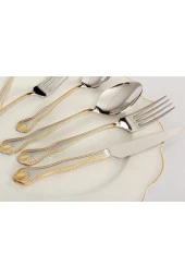 ROYAL MADEMOISELLE Diana 36 Parça Kaşık Çatal Bıçak Takımı - Gold thumbnail 2