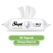 Sleepy Islak Havlu Mendil 90 Yaprak Natural Yenidoğan 2 Li Set 180 Yaprak Plastik Kapaklı - 3