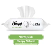 Sleepy Islak Havlu Mendil 90 Yaprak Natural Yenidoğan Plastik Kapaklı Tekli Pk thumbnail 3