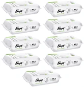 Sleepy Islak Havlu Mendil 90 Yaprak Natural Yenidoğan 9 Lu Set 810 Yaprak Plastik Kapaklı - 1