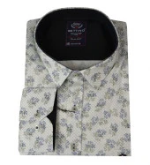 Büyük Beden Likralı Erkek Gömlek Uzun Kol Bej - 1