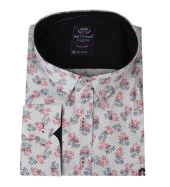 Büyük Beden Likralı Erkek Gömlek Uzun Kol Bordo - 1