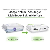 Sleepy Islak Havlu Mendil 90 Yaprak Natural Yenidoğan 2 Li Set 180 Yaprak Plastik Kapaklı - 9
